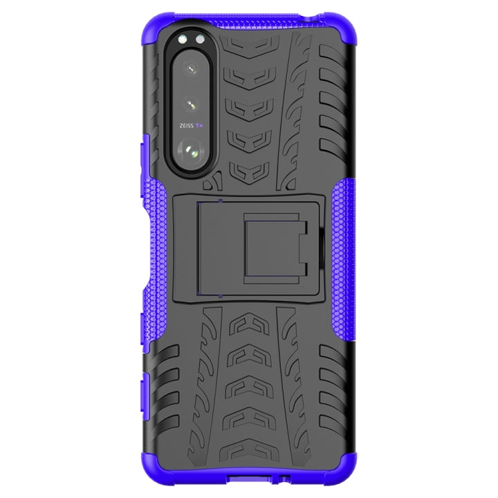 Tire Texture Shockproof TPU+PC Protective Case with Holder, For Motorola Moto G60, For Sony Xperia 5 III, For Sony Xperia 10 III, For Xiaomi Redmi K40 Gaming