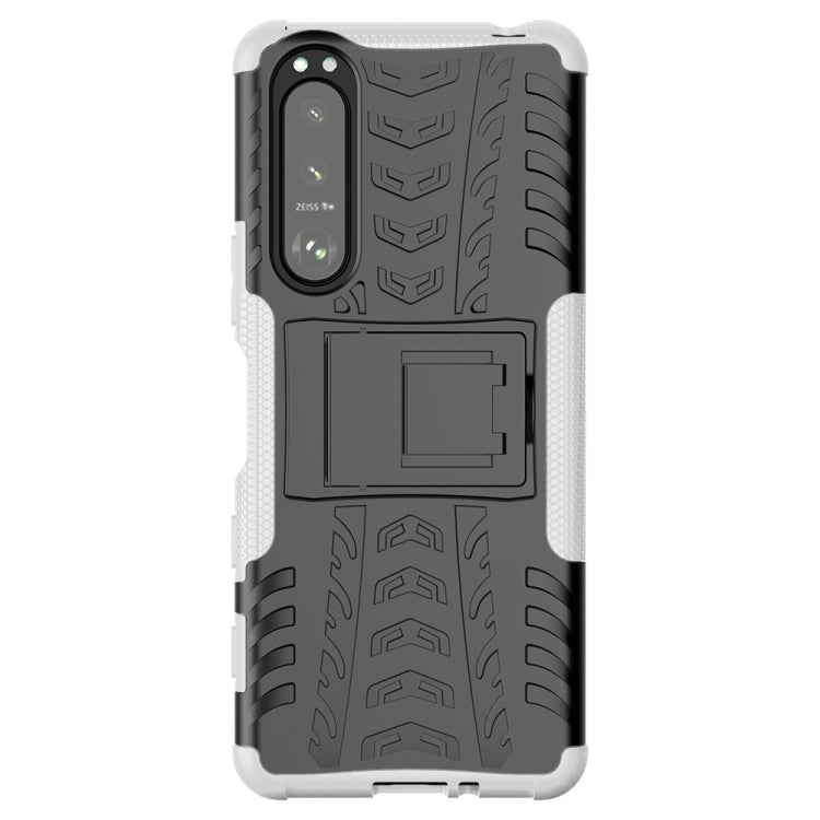 Tire Texture Shockproof TPU+PC Protective Case with Holder, For Motorola Moto G60, For Sony Xperia 5 III, For Sony Xperia 10 III, For Xiaomi Redmi K40 Gaming