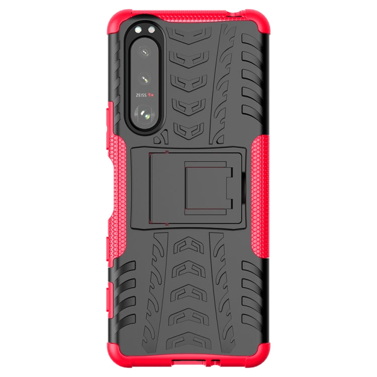 Tire Texture Shockproof TPU+PC Protective Case with Holder, For Motorola Moto G60, For Sony Xperia 5 III, For Sony Xperia 10 III, For Xiaomi Redmi K40 Gaming