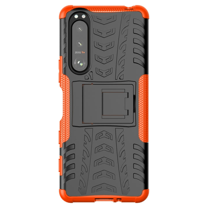 Tire Texture Shockproof TPU+PC Protective Case with Holder, For Motorola Moto G60, For Sony Xperia 5 III, For Sony Xperia 10 III, For Xiaomi Redmi K40 Gaming