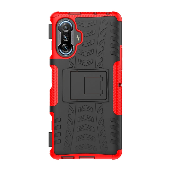 Tire Texture Shockproof TPU+PC Protective Case with Holder, For Motorola Moto G60, For Sony Xperia 5 III, For Sony Xperia 10 III, For Xiaomi Redmi K40 Gaming