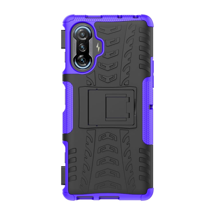 Tire Texture Shockproof TPU+PC Protective Case with Holder, For Motorola Moto G60, For Sony Xperia 5 III, For Sony Xperia 10 III, For Xiaomi Redmi K40 Gaming