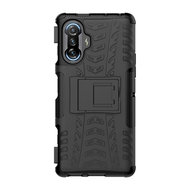 Tire Texture Shockproof TPU+PC Protective Case with Holder, For Motorola Moto G60, For Sony Xperia 5 III, For Sony Xperia 10 III, For Xiaomi Redmi K40 Gaming