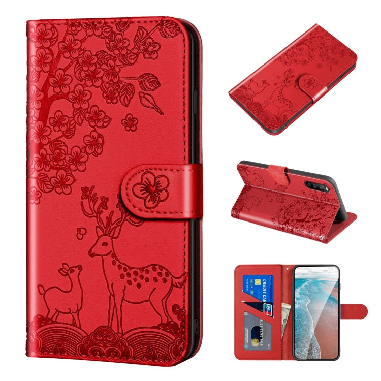 Sika Deer Embossing Pattern Horizontal Flip PU Leather Case with Holder & Card Slot & Wallet & Photo Frame, For Sony Xperia 10 II, For Sony Xperia 10 III