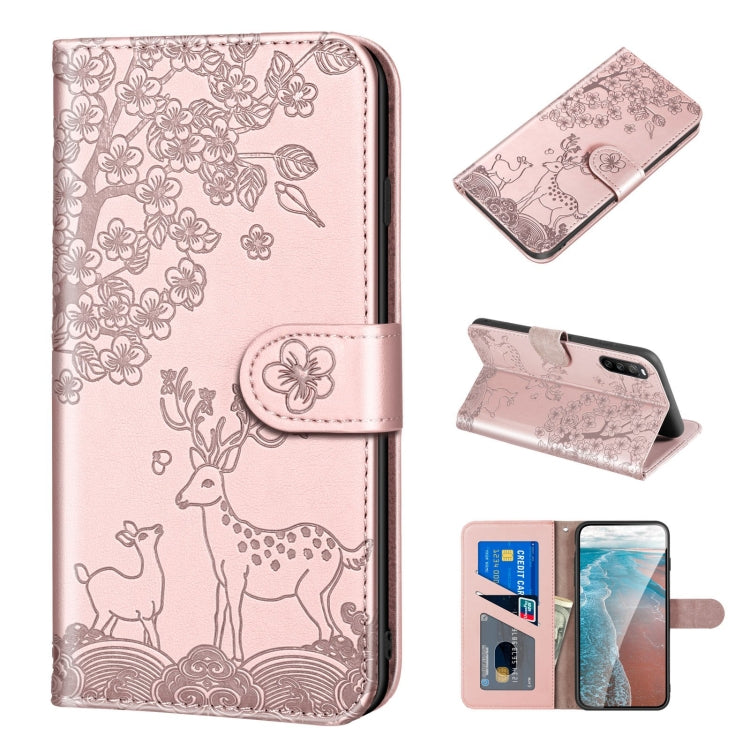 Sika Deer Embossing Pattern Horizontal Flip PU Leather Case with Holder & Card Slot & Wallet & Photo Frame, For Sony Xperia 10 II, For Sony Xperia 10 III