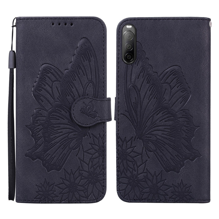 Retro Skin Feel Butterflies Embossing Horizontal Flip Leather Case with Holder & Card Slots & Wallet, For Sony Xperia 10 III, For OnePlus Nord CE 5G, For OnePlus Nord N200