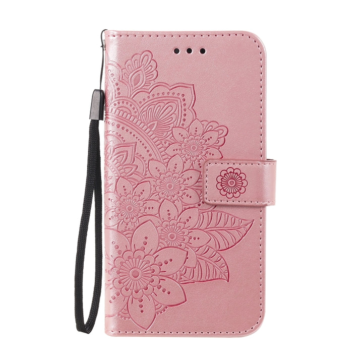 7-petal Flowers Embossing Pattern Horizontal Flip PU Leather Case with Holder & Card Slots & Wallet & Photo Frame, For Google Pixel 6, For Google Pixel 6 Pro