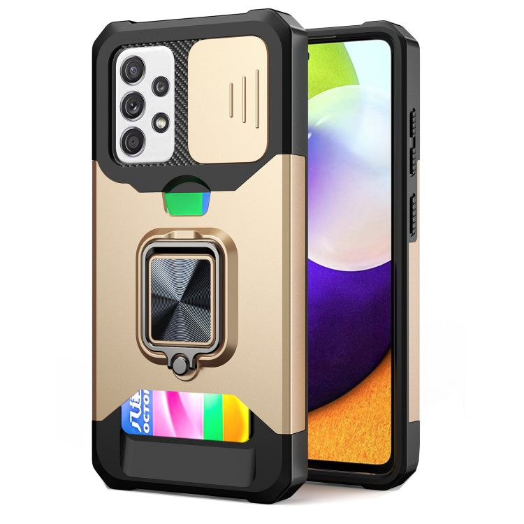 Sliding Camera Cover Design PC + TPU Shockproof Case with Ring Holder & Card Slot, For Google Pixel 6 Pro, For Samsung Galaxy A52, For Samsung Galaxy A72, For Samsung Galaxy S21