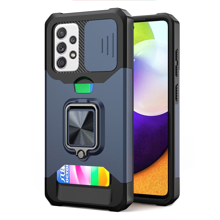 Sliding Camera Cover Design PC + TPU Shockproof Case with Ring Holder & Card Slot, For Google Pixel 6 Pro, For Samsung Galaxy A52, For Samsung Galaxy A72, For Samsung Galaxy S21