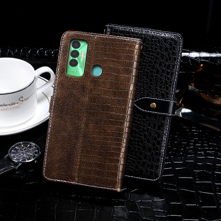 idewei Crocodile Texture Horizontal Flip Leather Case with Holder & Card Slots & Wallet, For Tecno Spark 7P