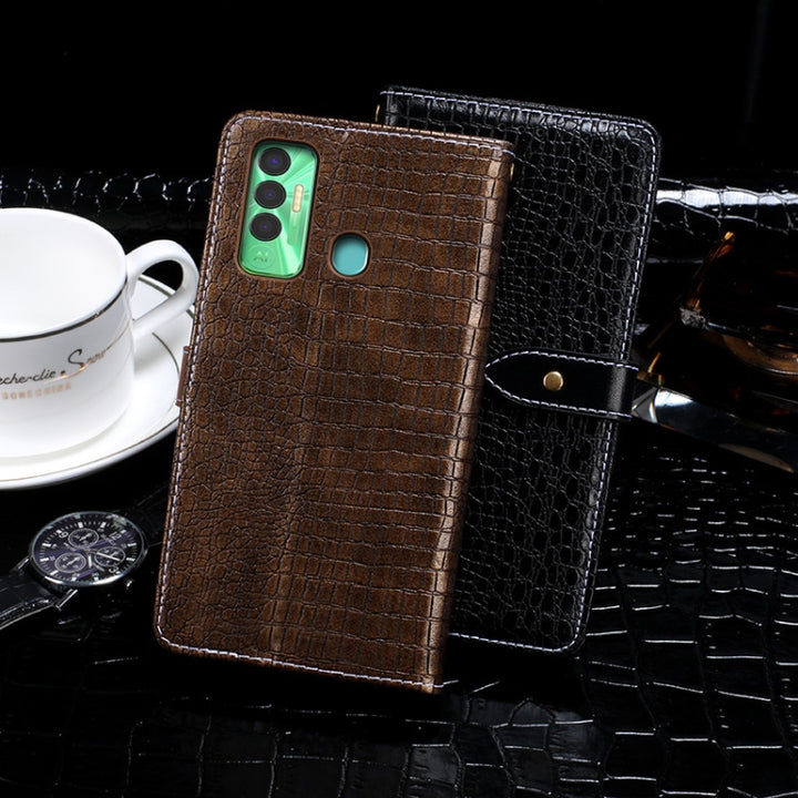 idewei Crocodile Texture Horizontal Flip Leather Case with Holder & Card Slots & Wallet, For Tecno Spark 7P