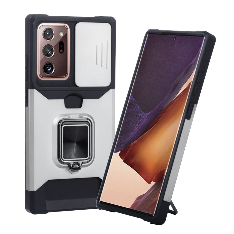 Sliding Camera Cover Design PC + TPU Shockproof Case with Ring Holder & Card Slot, For Samsung Galaxy Note20 Ultra, For Samsung Galaxy S21 5G, For Samsung Galaxy S21+ 5G, For Samsung Galaxy Note20