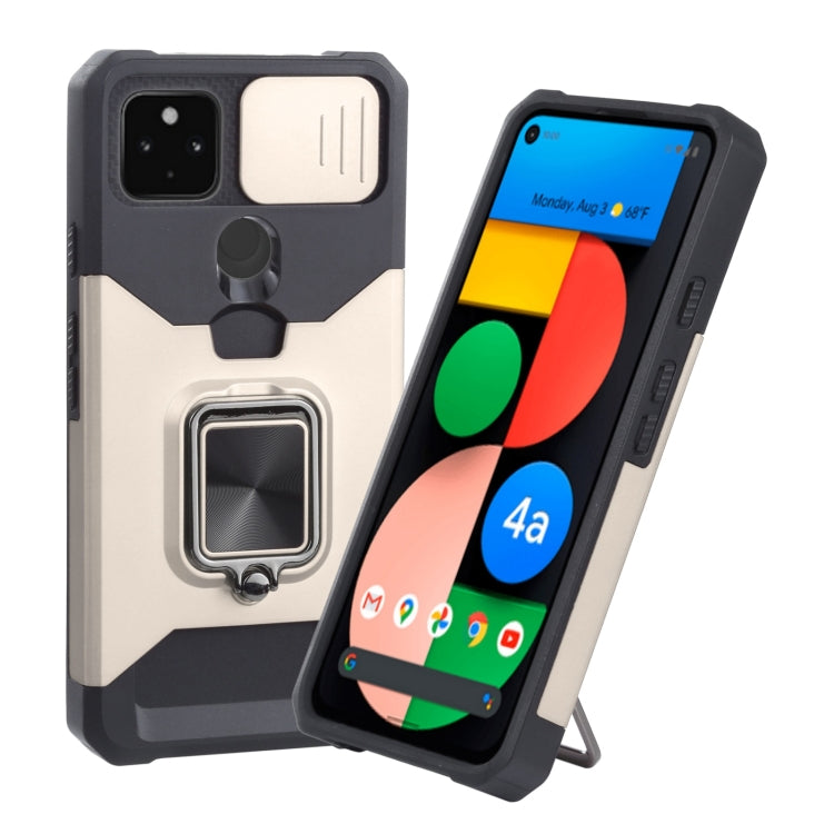 Sliding Camera Cover Design PC + TPU Shockproof Case with Ring Holder & Card Slot, For Google Pixel 5a 5G, For Samsung Galaxy A03s 166.6mm, For Samsung Galaxy A42 5G, For Samsung Galaxy A72 5G