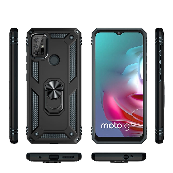 Shockproof TPU + PC Protective Case with 360 Degree Rotating Holder, For Motorola Moto G30 / G10, For Google Pixel 5A 5G