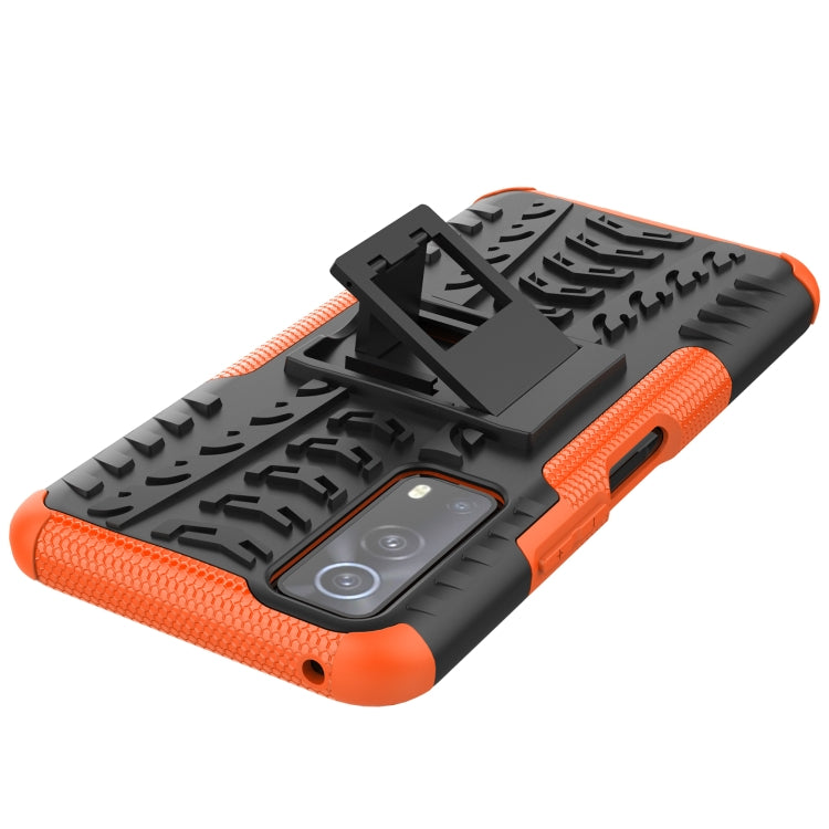 Tire Texture Shockproof TPU+PC Protective Case with Holder, For Vivo iQOO Z3