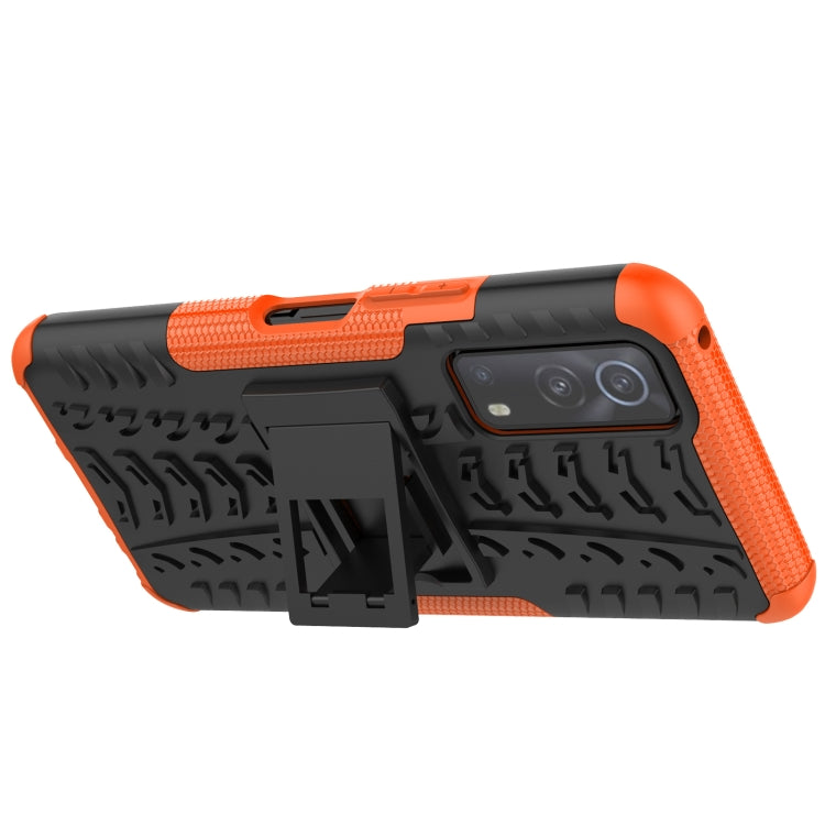 Tire Texture Shockproof TPU+PC Protective Case with Holder, For Vivo iQOO Z3