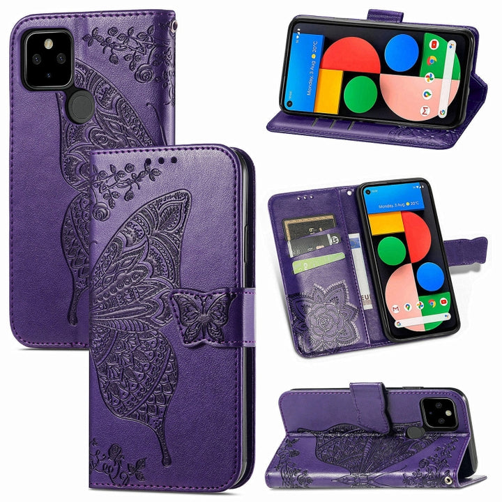 Butterfly Love Flowers Embossed Horizontal Flip Leather Case with Holder & Card Slots & Wallet & Lanyard, For Infinix Note 7, For Google Pixel 5A 5G, For Infinix Note 8, For Infinix Note 10