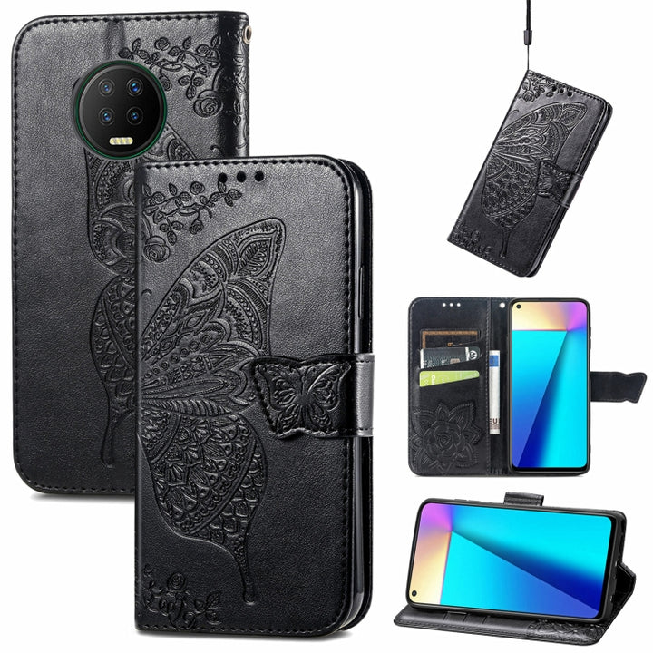 Butterfly Love Flowers Embossed Horizontal Flip Leather Case with Holder & Card Slots & Wallet & Lanyard, For Infinix Note 7, For Google Pixel 5A 5G, For Infinix Note 8, For Infinix Note 10