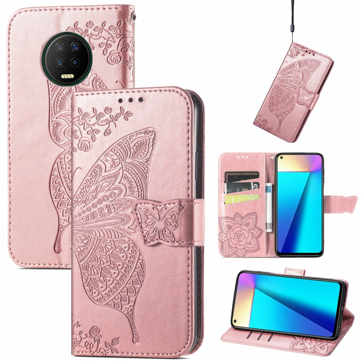 Butterfly Love Flowers Embossed Horizontal Flip Leather Case with Holder & Card Slots & Wallet & Lanyard, For Infinix Note 7, For Google Pixel 5A 5G, For Infinix Note 8, For Infinix Note 10