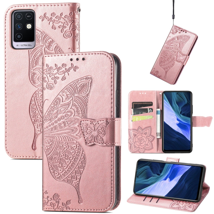 Butterfly Love Flowers Embossed Horizontal Flip Leather Case with Holder & Card Slots & Wallet & Lanyard, For Infinix Note 7, For Google Pixel 5A 5G, For Infinix Note 8, For Infinix Note 10