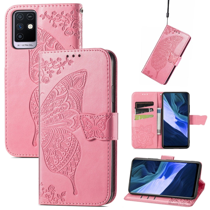 Butterfly Love Flowers Embossed Horizontal Flip Leather Case with Holder & Card Slots & Wallet & Lanyard, For Infinix Note 7, For Google Pixel 5A 5G, For Infinix Note 8, For Infinix Note 10