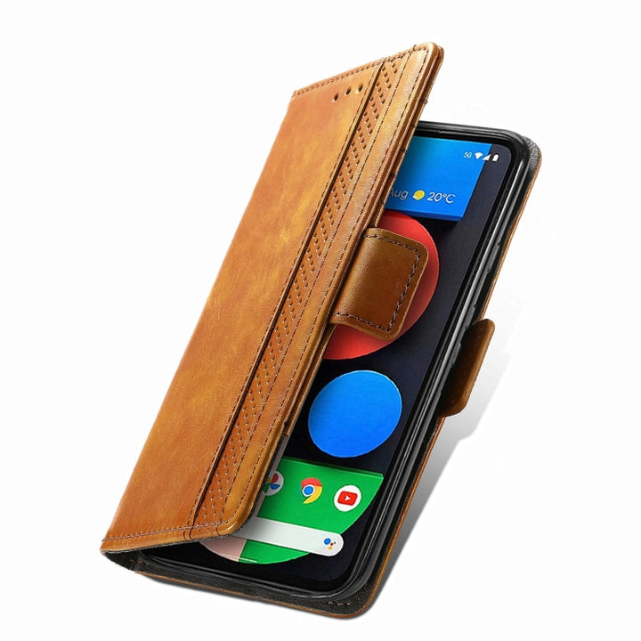 CaseNeo Business Splicing Dual Magnetic Buckle Horizontal Flip PU Leather Case with Holder & Card Slots & Wallet, For Google Pixel 5a 5G