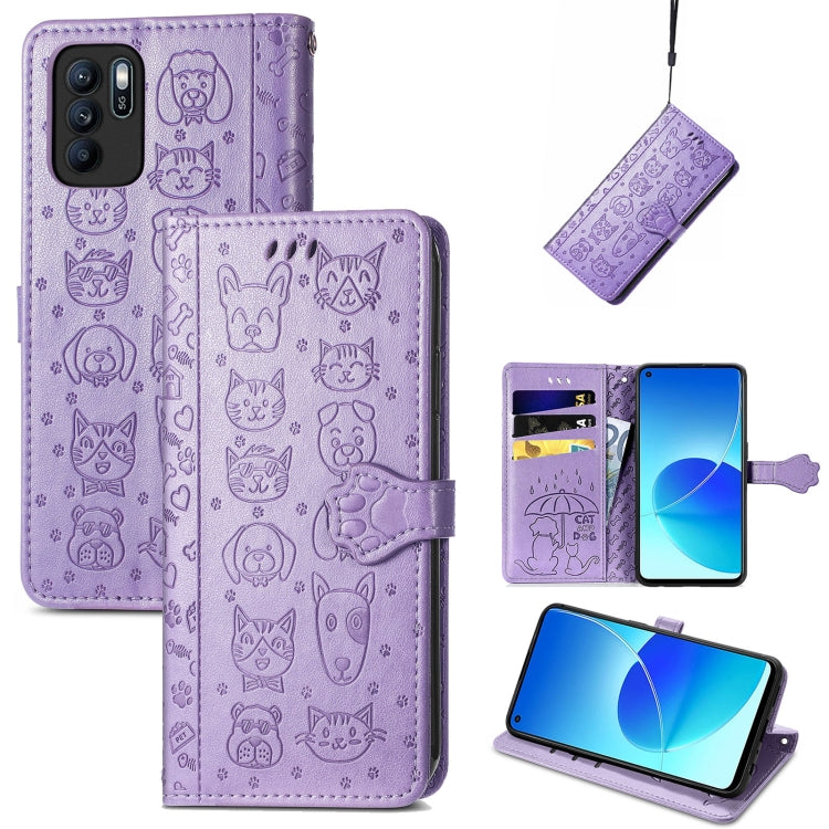 Lovely Cat and Dog Embossing Pattern Horizontal Flip Leather Case , with Holder & Card Slots & Wallet & Cartoon Clasp & Lanyard, For Google Pixel 5a 5G, For LG Velvet 2 Pro, For Motorola Edge 20 Pro, For OPPO Reno6 Z