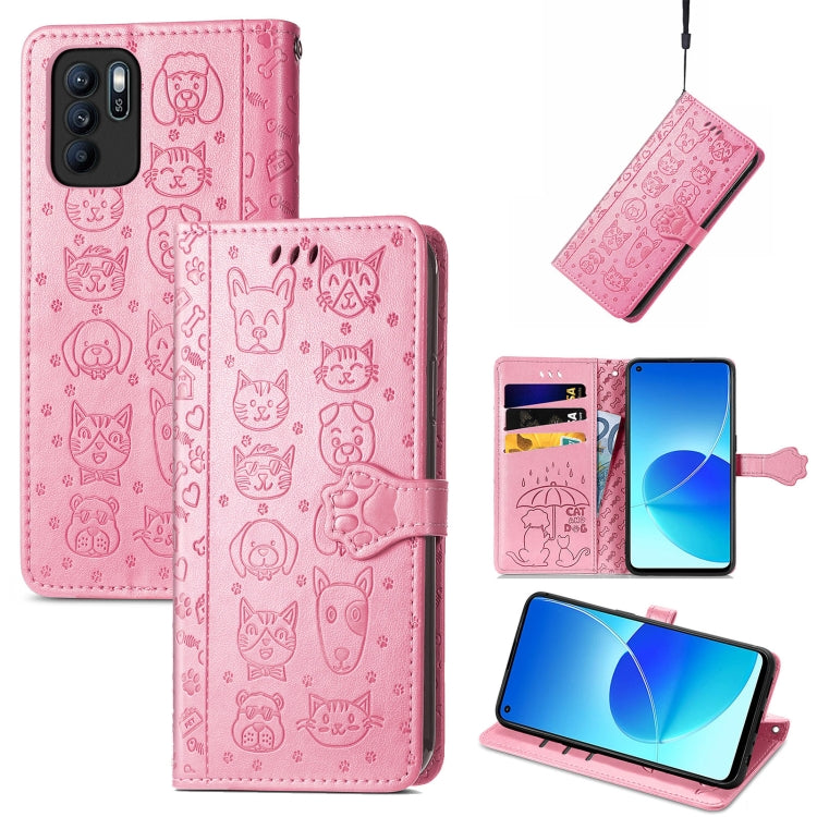 Lovely Cat and Dog Embossing Pattern Horizontal Flip Leather Case , with Holder & Card Slots & Wallet & Cartoon Clasp & Lanyard, For Google Pixel 5a 5G, For LG Velvet 2 Pro, For Motorola Edge 20 Pro, For OPPO Reno6 Z