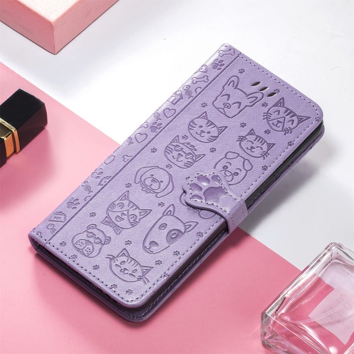 Lovely Cat and Dog Embossing Pattern Horizontal Flip Leather Case , with Holder & Card Slots & Wallet & Cartoon Clasp & Lanyard, For OPPO Realme C20, For UMIDIGI Bison GT, For Wiko Y61, For Xiaomi Redmi 10