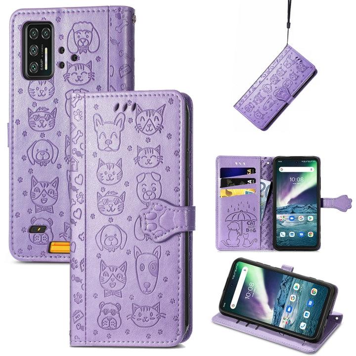 Lovely Cat and Dog Embossing Pattern Horizontal Flip Leather Case , with Holder & Card Slots & Wallet & Cartoon Clasp & Lanyard, For OPPO Realme C20, For UMIDIGI Bison GT, For Wiko Y61, For Xiaomi Redmi 10