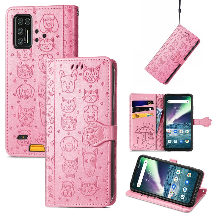 Lovely Cat and Dog Embossing Pattern Horizontal Flip Leather Case , with Holder & Card Slots & Wallet & Cartoon Clasp & Lanyard, For OPPO Realme C20, For UMIDIGI Bison GT, For Wiko Y61, For Xiaomi Redmi 10