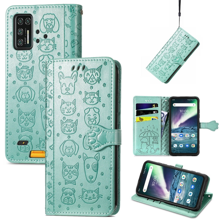 Lovely Cat and Dog Embossing Pattern Horizontal Flip Leather Case , with Holder & Card Slots & Wallet & Cartoon Clasp & Lanyard, For OPPO Realme C20, For UMIDIGI Bison GT, For Wiko Y61, For Xiaomi Redmi 10