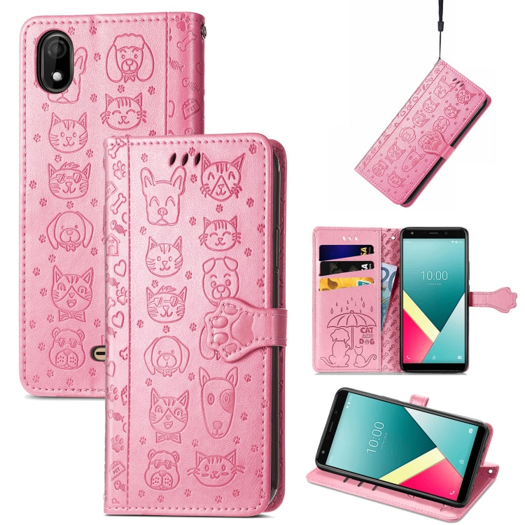 Lovely Cat and Dog Embossing Pattern Horizontal Flip Leather Case , with Holder & Card Slots & Wallet & Cartoon Clasp & Lanyard, For OPPO Realme C20, For UMIDIGI Bison GT, For Wiko Y61, For Xiaomi Redmi 10