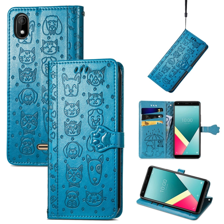 Lovely Cat and Dog Embossing Pattern Horizontal Flip Leather Case , with Holder & Card Slots & Wallet & Cartoon Clasp & Lanyard, For OPPO Realme C20, For UMIDIGI Bison GT, For Wiko Y61, For Xiaomi Redmi 10