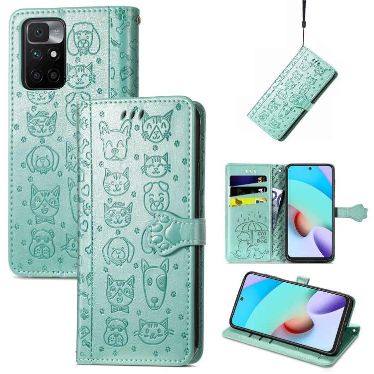 Lovely Cat and Dog Embossing Pattern Horizontal Flip Leather Case , with Holder & Card Slots & Wallet & Cartoon Clasp & Lanyard, For OPPO Realme C20, For UMIDIGI Bison GT, For Wiko Y61, For Xiaomi Redmi 10