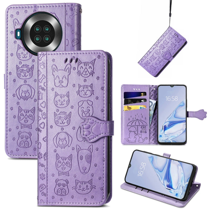 Lovely Cat and Dog Embossing Pattern Horizontal Flip Leather Case , with Holder & Card Slots & Wallet & Cartoon Clasp & Lanyard, For CUBOT Note 20, For Oukitel C21, For OnePlus Nord 2 5G