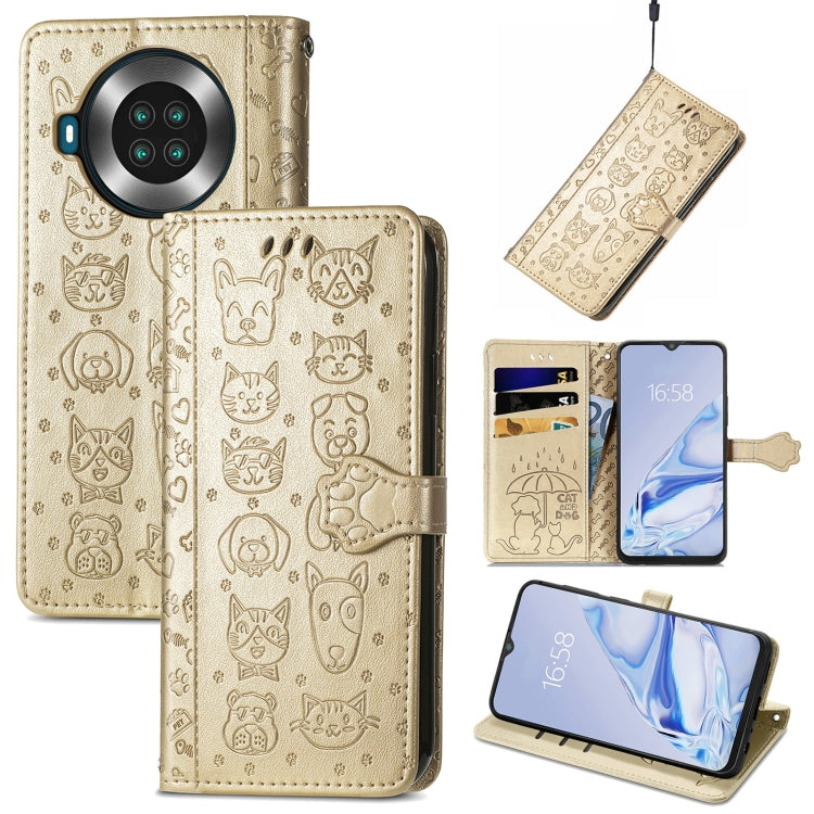 Lovely Cat and Dog Embossing Pattern Horizontal Flip Leather Case , with Holder & Card Slots & Wallet & Cartoon Clasp & Lanyard, For CUBOT Note 20, For Oukitel C21, For OnePlus Nord 2 5G