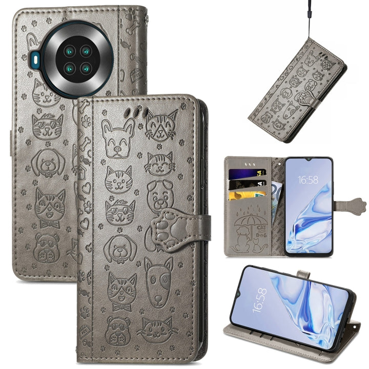 Lovely Cat and Dog Embossing Pattern Horizontal Flip Leather Case , with Holder & Card Slots & Wallet & Cartoon Clasp & Lanyard, For CUBOT Note 20, For Oukitel C21, For OnePlus Nord 2 5G