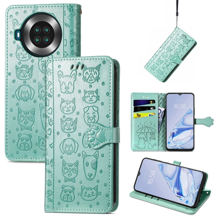 Lovely Cat and Dog Embossing Pattern Horizontal Flip Leather Case , with Holder & Card Slots & Wallet & Cartoon Clasp & Lanyard, For CUBOT Note 20, For Oukitel C21, For OnePlus Nord 2 5G