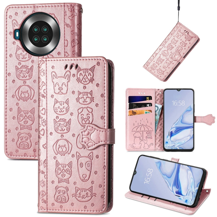 Lovely Cat and Dog Embossing Pattern Horizontal Flip Leather Case , with Holder & Card Slots & Wallet & Cartoon Clasp & Lanyard, For CUBOT Note 20, For Oukitel C21, For OnePlus Nord 2 5G