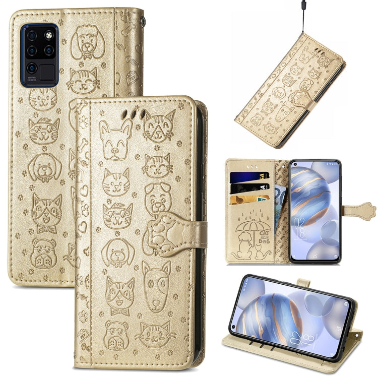 Lovely Cat and Dog Embossing Pattern Horizontal Flip Leather Case , with Holder & Card Slots & Wallet & Cartoon Clasp & Lanyard, For CUBOT Note 20, For Oukitel C21, For OnePlus Nord 2 5G