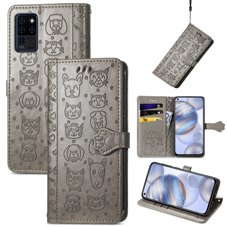 Lovely Cat and Dog Embossing Pattern Horizontal Flip Leather Case , with Holder & Card Slots & Wallet & Cartoon Clasp & Lanyard, For CUBOT Note 20, For Oukitel C21, For OnePlus Nord 2 5G