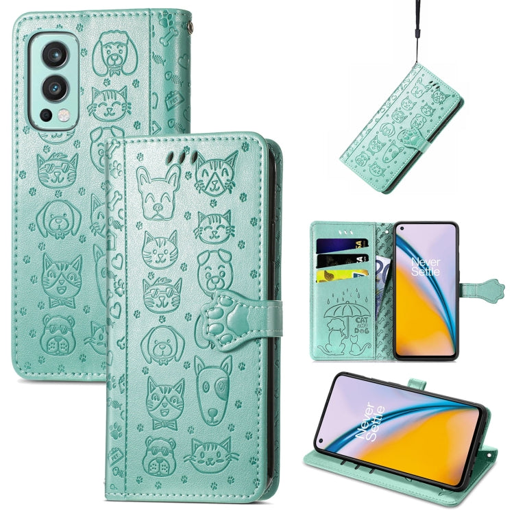 Lovely Cat and Dog Embossing Pattern Horizontal Flip Leather Case , with Holder & Card Slots & Wallet & Cartoon Clasp & Lanyard, For CUBOT Note 20, For Oukitel C21, For OnePlus Nord 2 5G