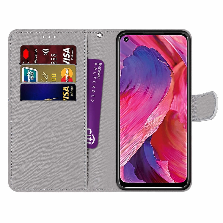 Coloured Drawing Cross Texture Horizontal Flip PU Leather Case with Holder & Card Slots & Wallet & Lanyard, For OPPO A93 5G / A93s 5G / A54 5G / A74 5G