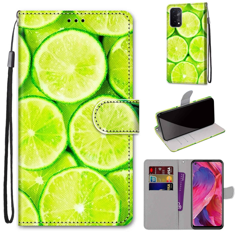 Coloured Drawing Cross Texture Horizontal Flip PU Leather Case with Holder & Card Slots & Wallet & Lanyard, For OPPO A93 5G / A93s 5G / A54 5G / A74 5G