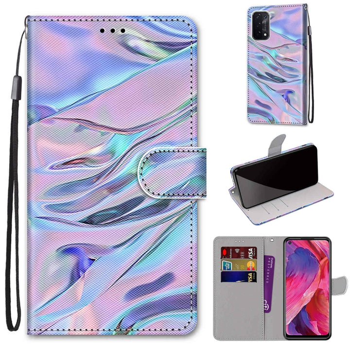 Coloured Drawing Cross Texture Horizontal Flip PU Leather Case with Holder & Card Slots & Wallet & Lanyard, For OPPO A93 5G / A93s 5G / A54 5G / A74 5G