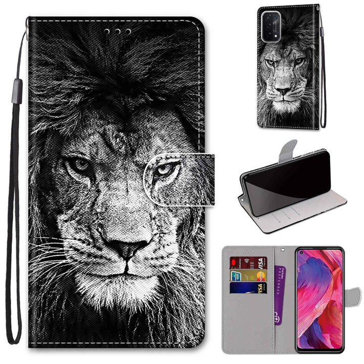 Coloured Drawing Cross Texture Horizontal Flip PU Leather Case with Holder & Card Slots & Wallet & Lanyard, For OPPO A93 5G / A93s 5G / A54 5G / A74 5G