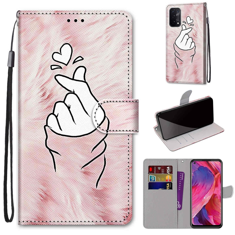 Coloured Drawing Cross Texture Horizontal Flip PU Leather Case with Holder & Card Slots & Wallet & Lanyard, For OPPO A93 5G / A93s 5G / A54 5G / A74 5G