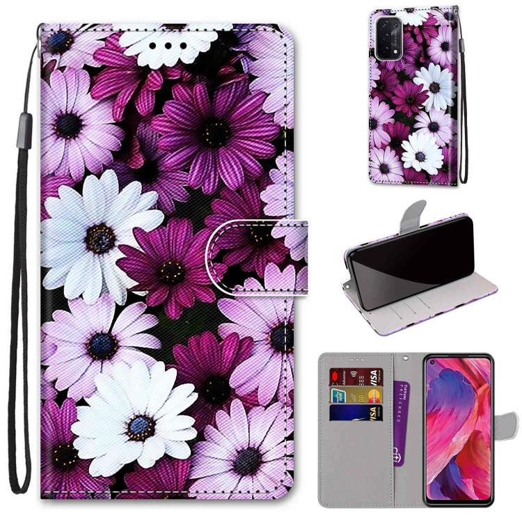 Coloured Drawing Cross Texture Horizontal Flip PU Leather Case with Holder & Card Slots & Wallet & Lanyard, For OPPO A93 5G / A93s 5G / A54 5G / A74 5G