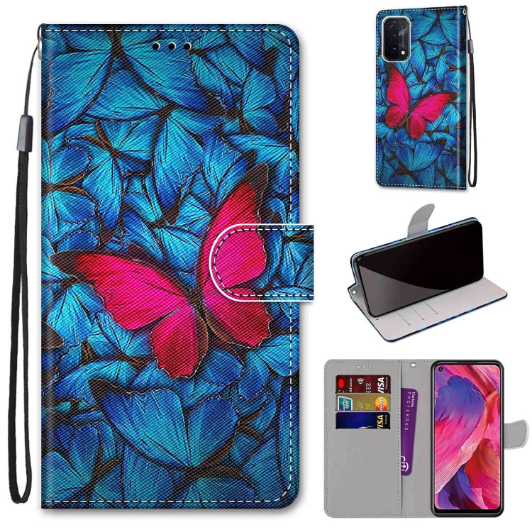 Coloured Drawing Cross Texture Horizontal Flip PU Leather Case with Holder & Card Slots & Wallet & Lanyard, For OPPO A93 5G / A93s 5G / A54 5G / A74 5G